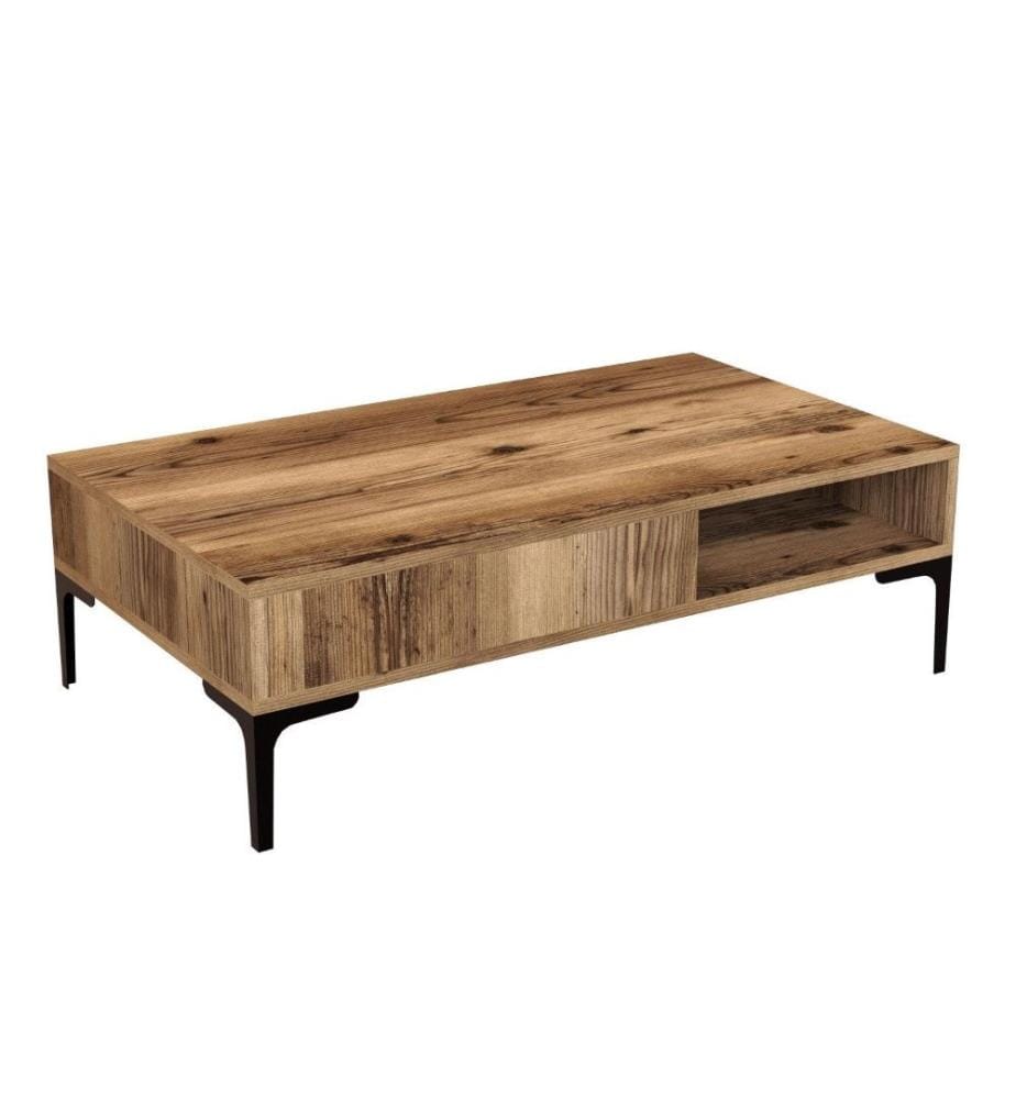 Table basse, noyer, panneau de particules mélaminé