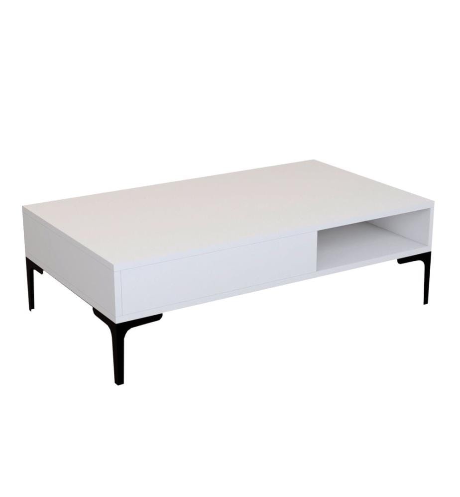 Table basse, blanc, panneau de particules mélaminé