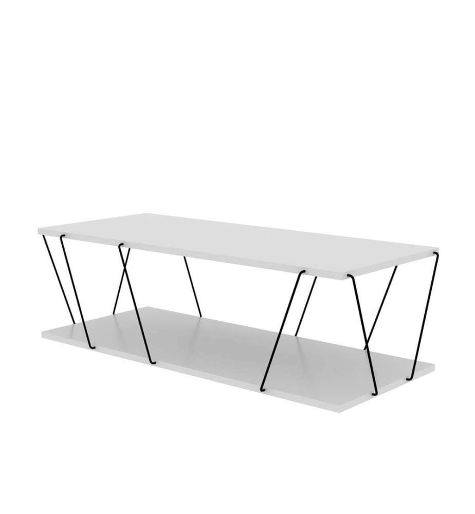 Table basse, blanc, noir, panneau de particules mélaminé