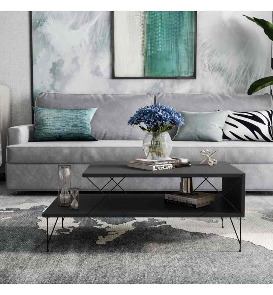 Table basse, Anthracite, panneau de particules mélaminé