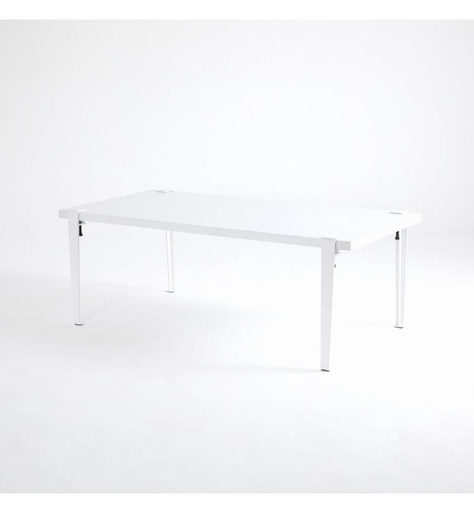 Table basse, blanc, panneau de particules mélaminé