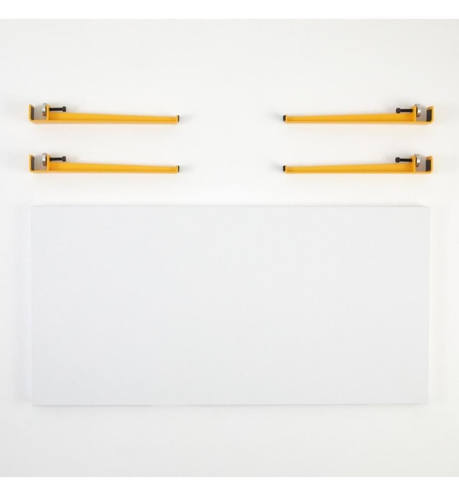 Table basse, blanc, jaune, panneau de particules mélaminé