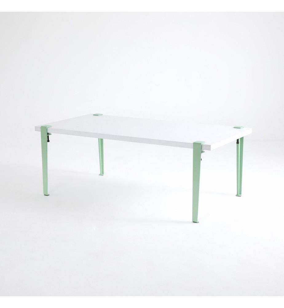 Table basse, blanc, menthe, vert, panneau de particules mélaminé