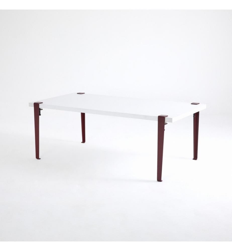 Couchtisch, Weiss, Burgund, Melaminbeschichtete Spanplatte