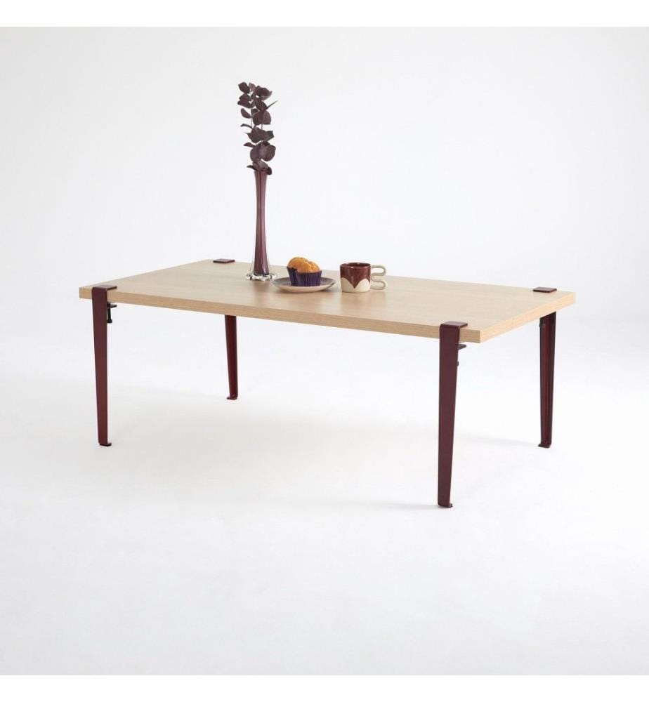 Table basse, bois, bourgogne, panneau de particules mélaminé