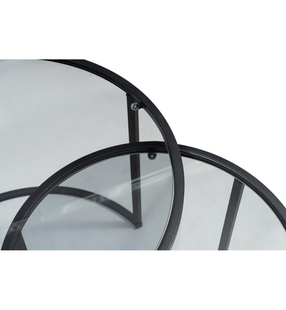 Couchtisch, schwarz, rauchfarben, 100 % gehärtetes Rauchglas, Gestell: 100 % Metall