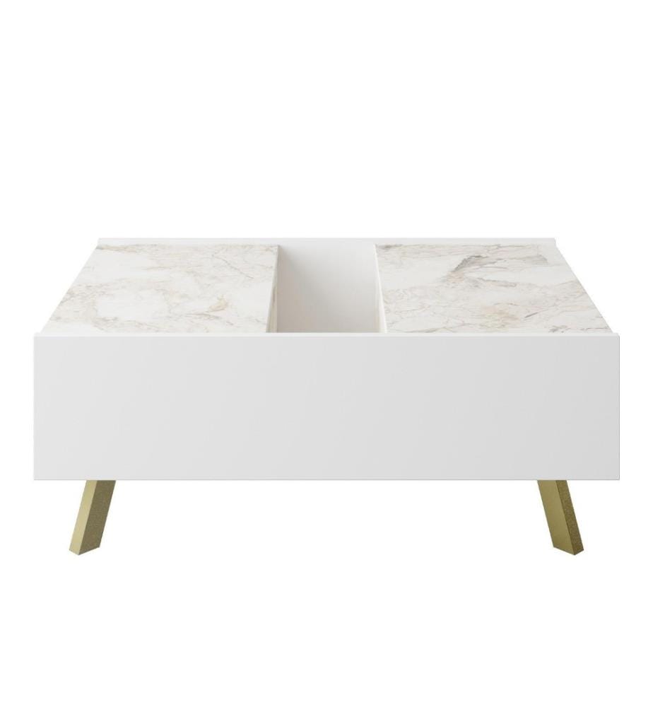 Table basse, blanc, panneau de particules mélaminé