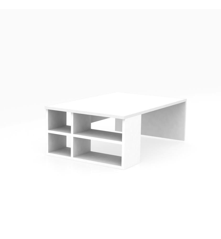 Table basse, blanc, panneau de particules mélaminé