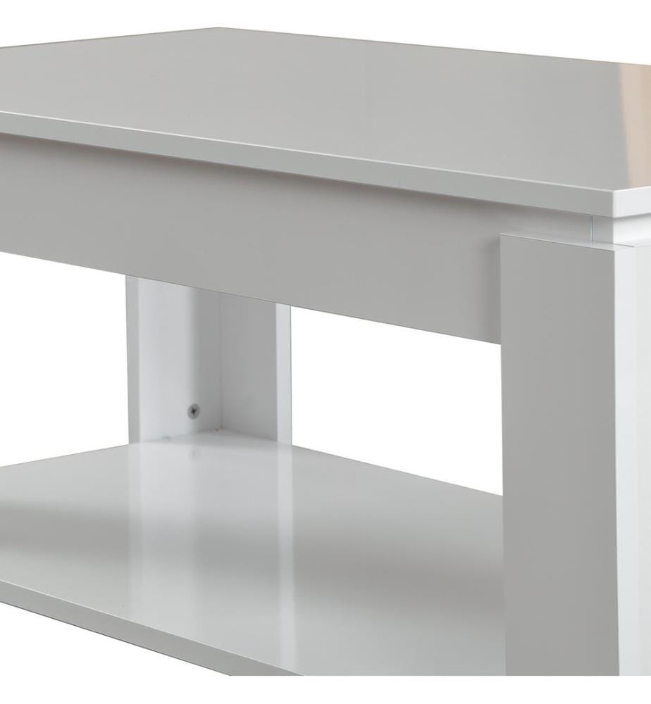 Table basse, blanc, panneau de particules mélaminé