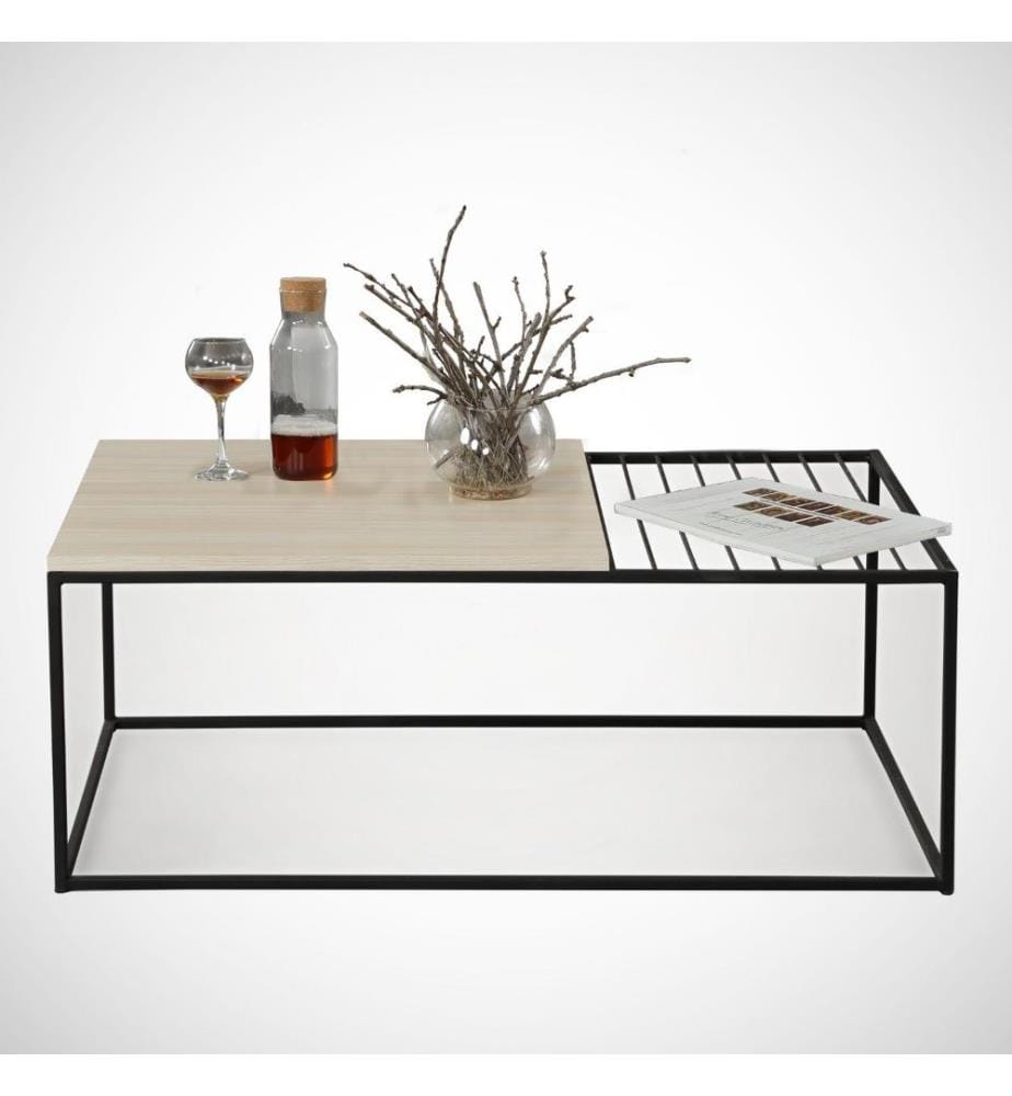Table basse, chêne, panneau de particules mélaminé