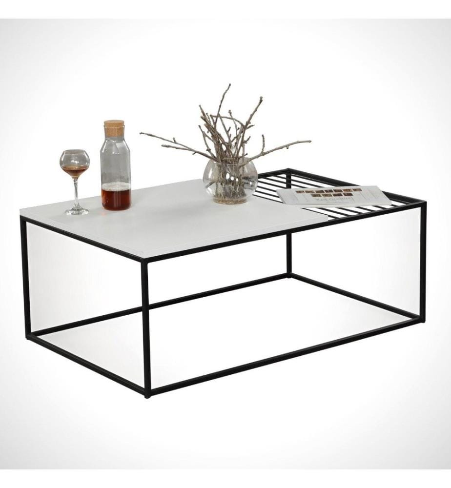 Table basse, blanc, panneau de particules mélaminé