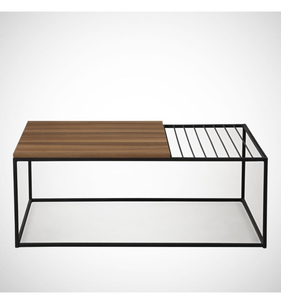 Table basse, noyer, panneau de particules mélaminé