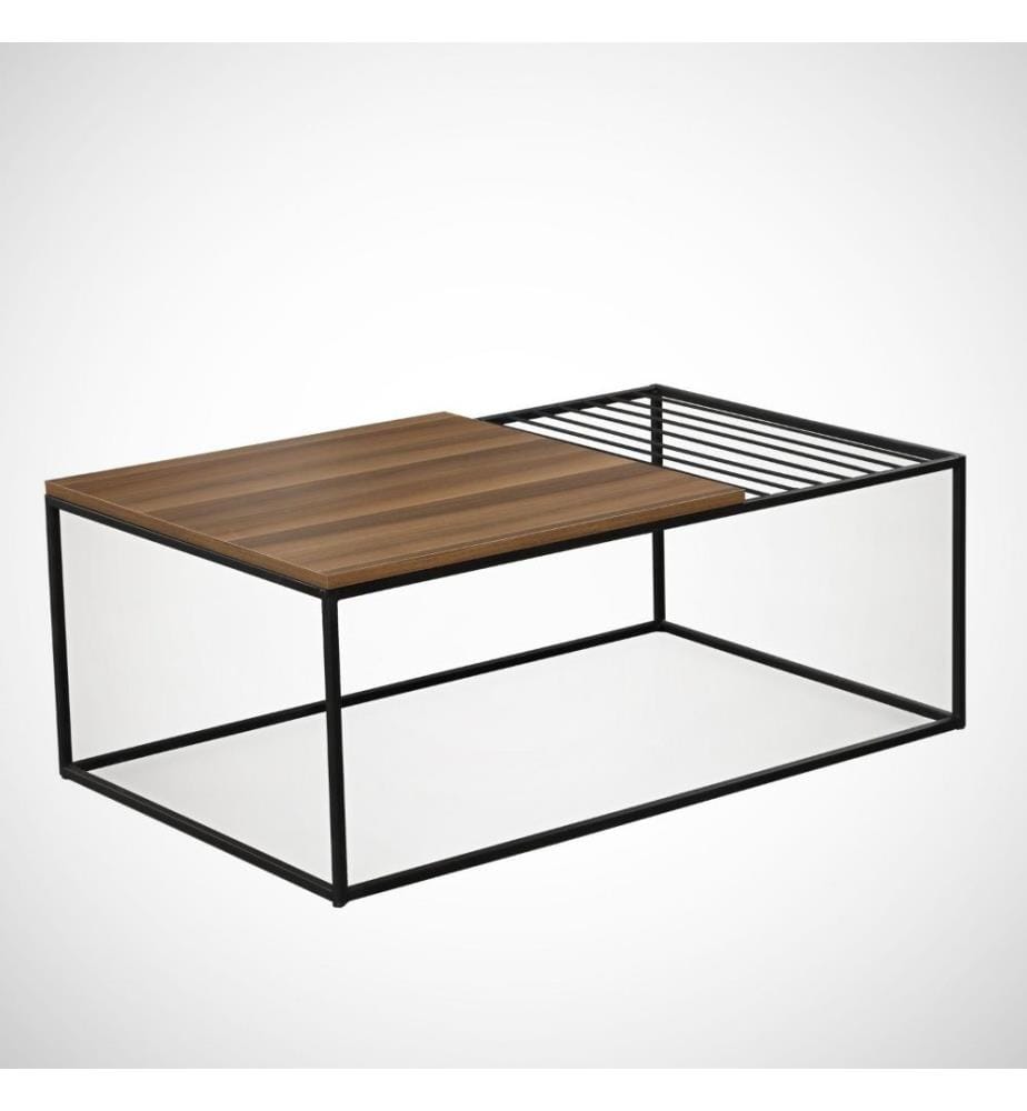 Table basse, noyer, panneau de particules mélaminé