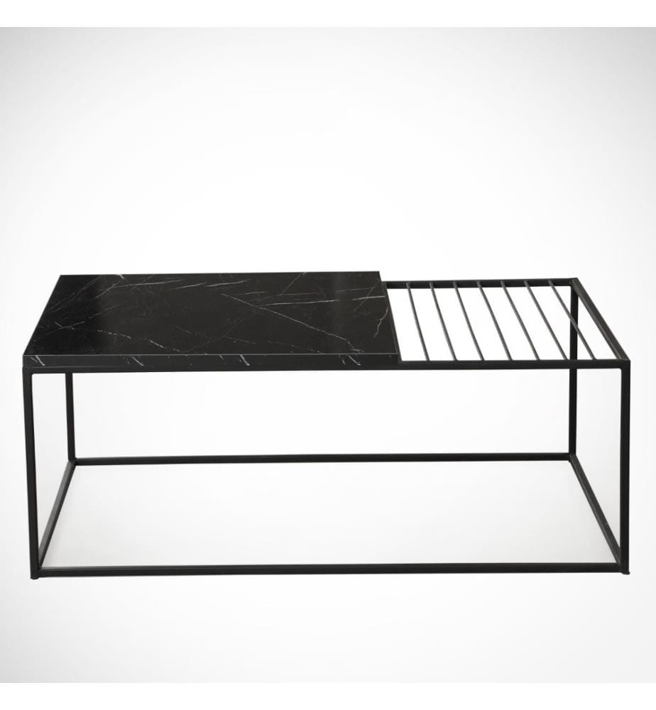 Table basse, noir, blanc, panneau de particules mélaminé