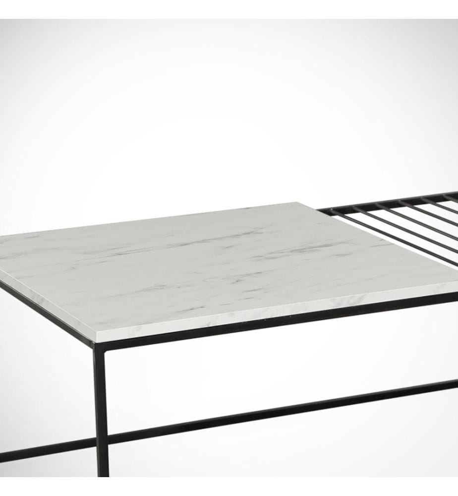 Table basse, blanc, noir, panneau de particules mélaminé