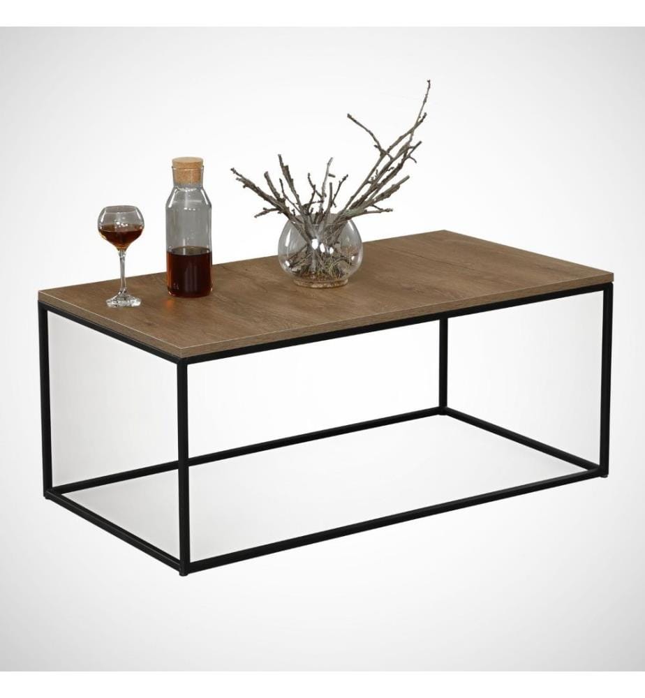 Table basse, chêne caucasien, panneau de particules mélaminé