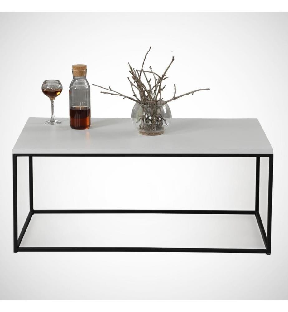 Table basse, blanc, panneau de particules mélaminé