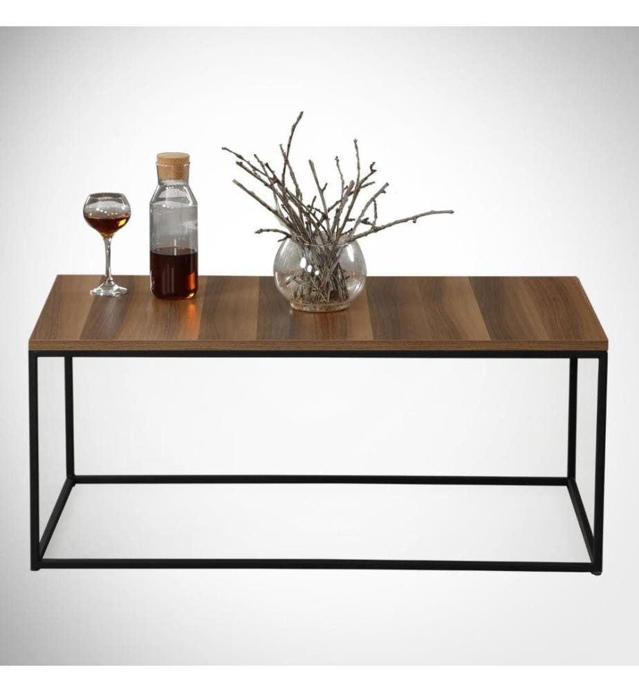 Table basse, noyer, panneau de particules mélaminé