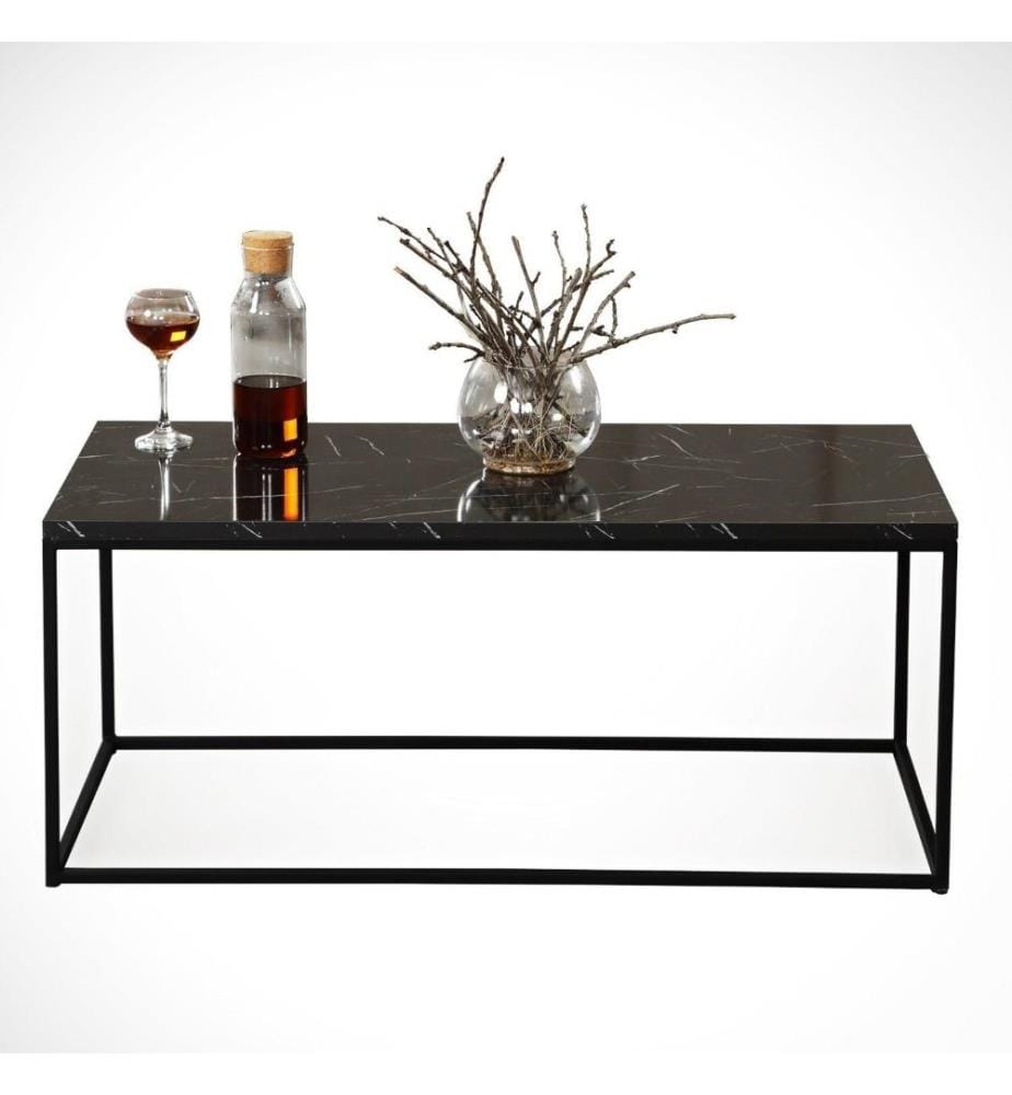 Table basse, noir, blanc, panneau de particules mélaminé