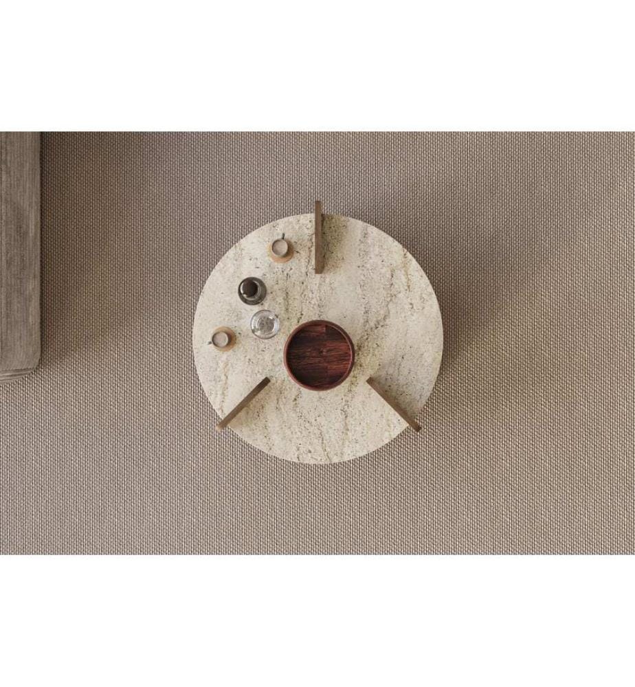 Table basse, travertin, noyer, 100 % MELAMINE COATED CHIPBOARD