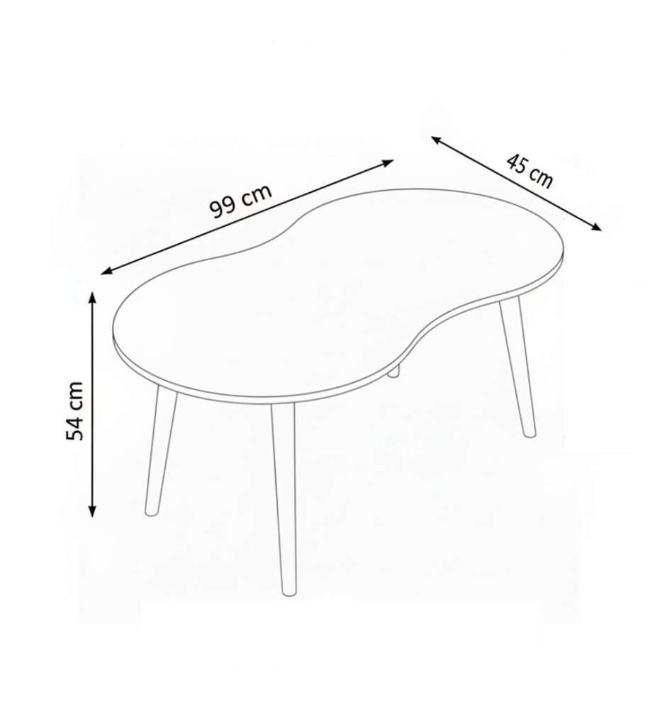 Couchtisch, Eiche, 100 % MDF