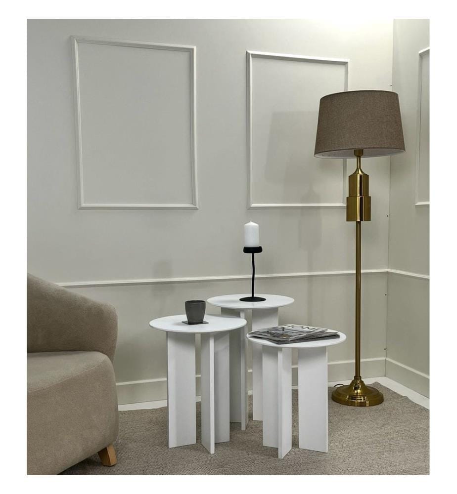 Ensemble de tables basses, blanc, 100 % MDF