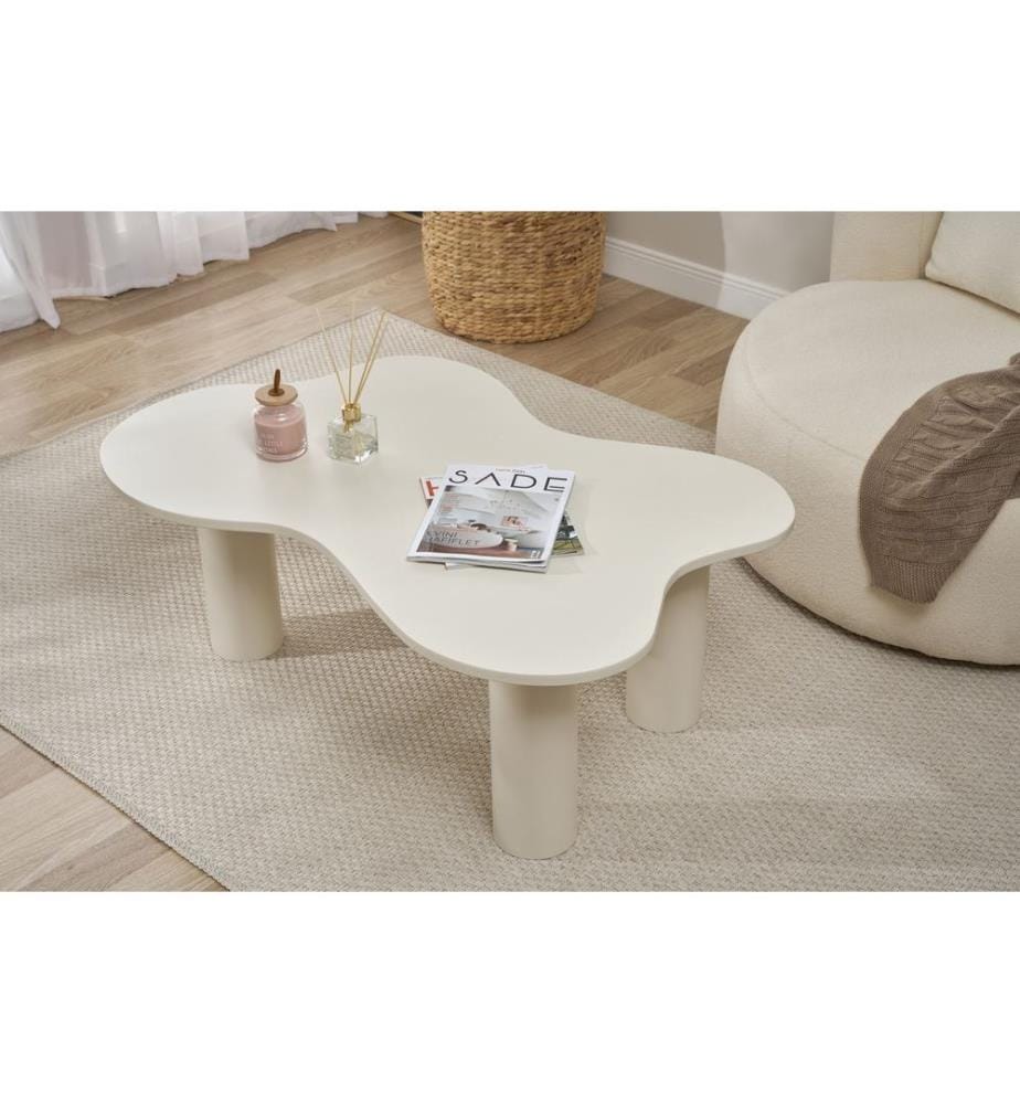 Table basse, crème, 100 % MDF