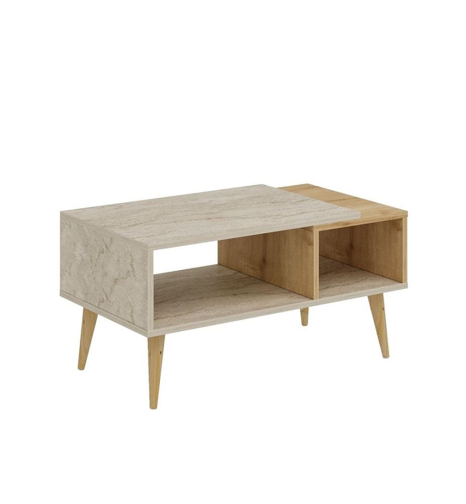 Couchtisch, Travertin, Saphir-Eiche, 100 % MELAMINBESCHICHTETE SPANPLATTE