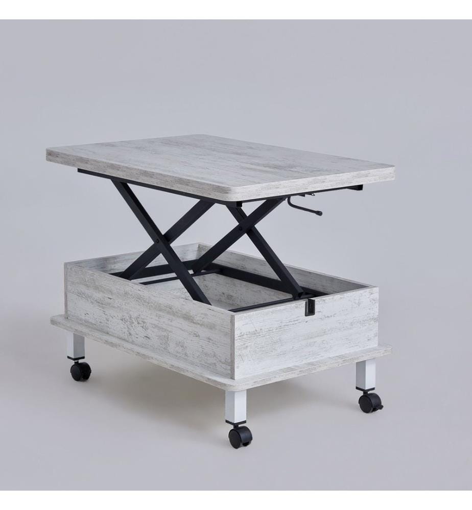 Table basse, blanc antique, 100 % AGRAGÉ MÉLAMINÉ