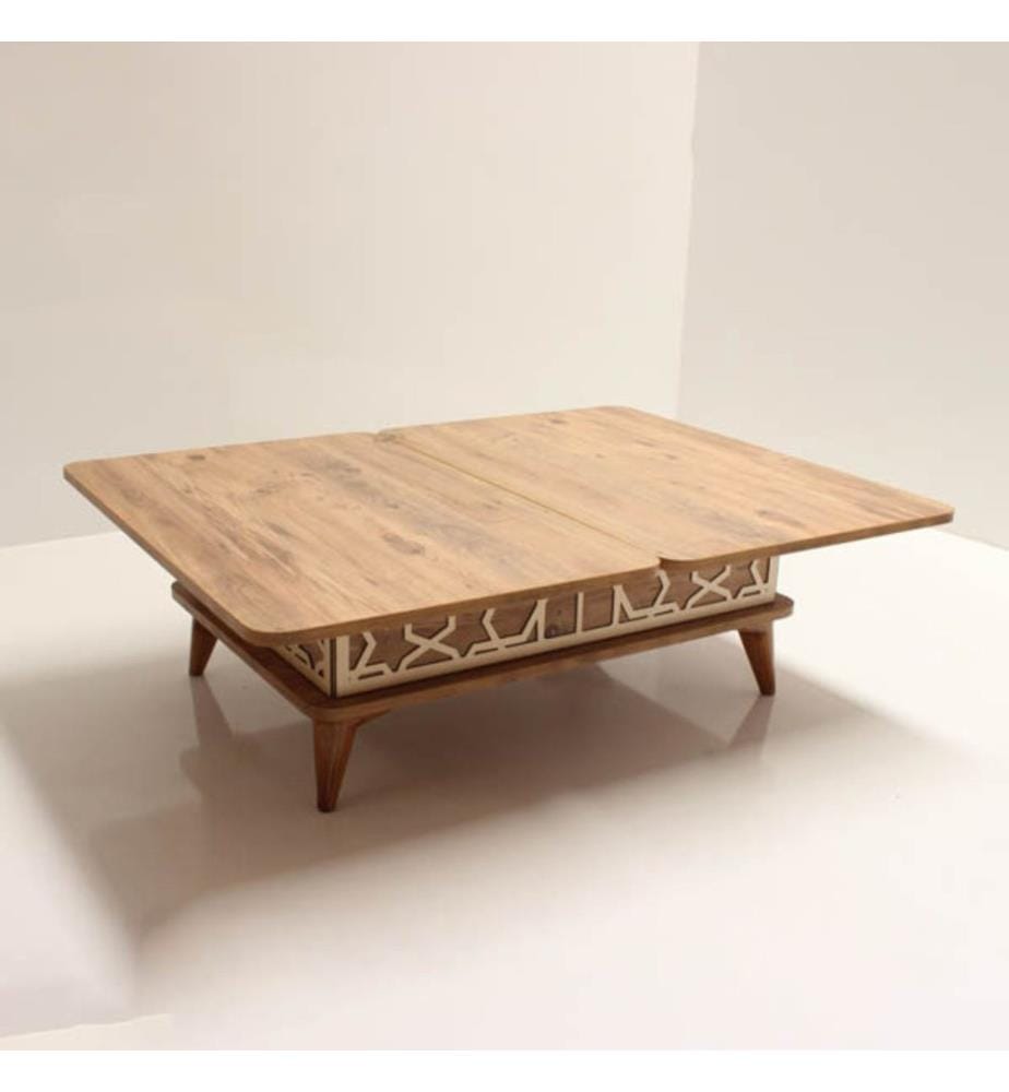 Table basse, pin, PANNEAU DE PARTICULES ENTIÈREMENT RECOUVERT DE MÉLAMINE