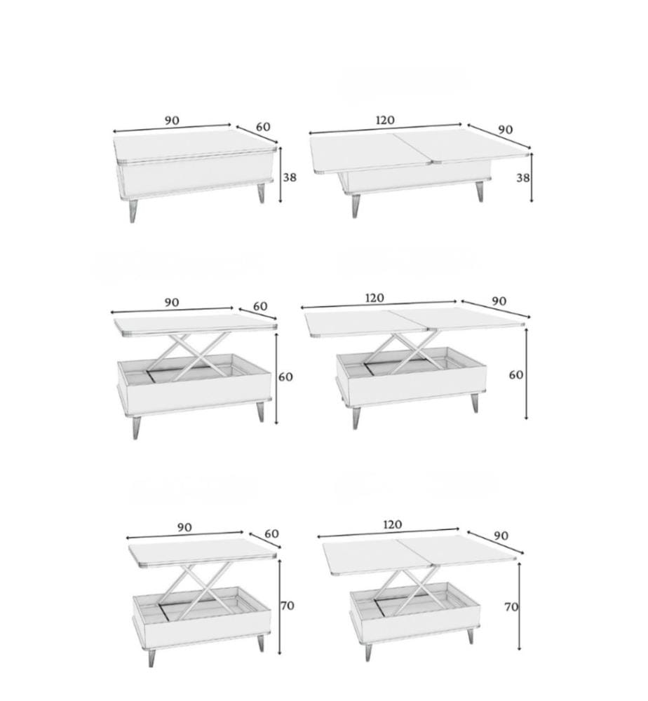 Table basse, blanc antique, 100 % aggloméré mélaminé