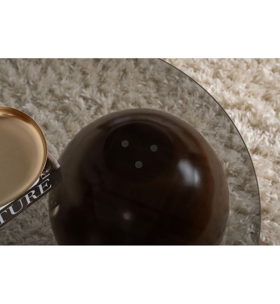 Couchtisch, Walnuss, Grau, Tischplatte: 100 % HARTGLAS