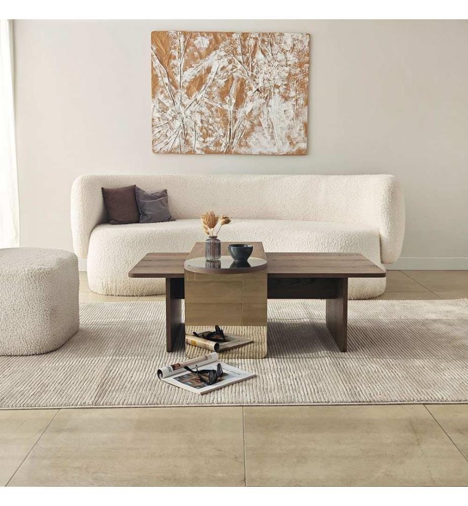 Couchtisch-Set, Bronze, Nussbaum, 100 % MELAMINBESCHICHTETE SPANPLATTE