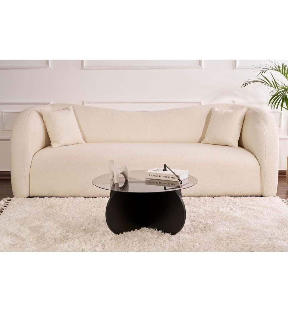 Couchtisch, Holz Schwarz, Transparent, 100 % HARTGLAS