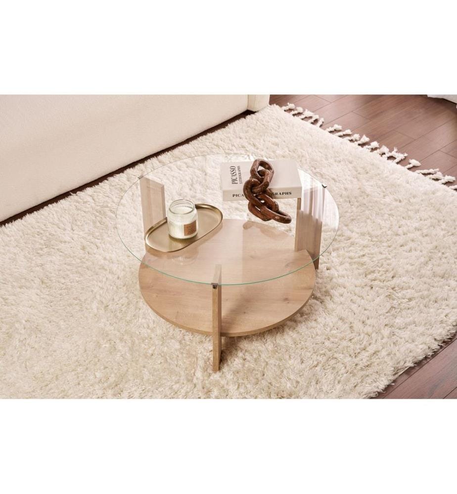 Couchtisch, Saphir-Eiche, Transparent, 100 % HARTGLAS
