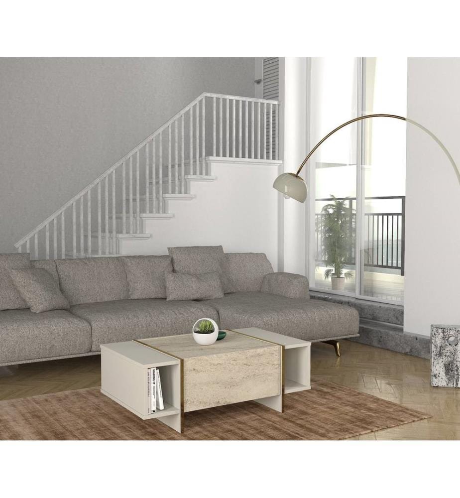 Couchtisch, Travertin, Sandstein, 100 % MELAMINBESCHICHTETE SPANPLATTE