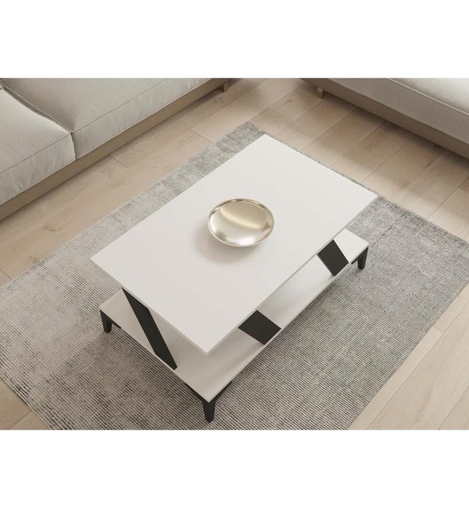 Table basse, anthracite, blanc, panneau de particules mélaminé