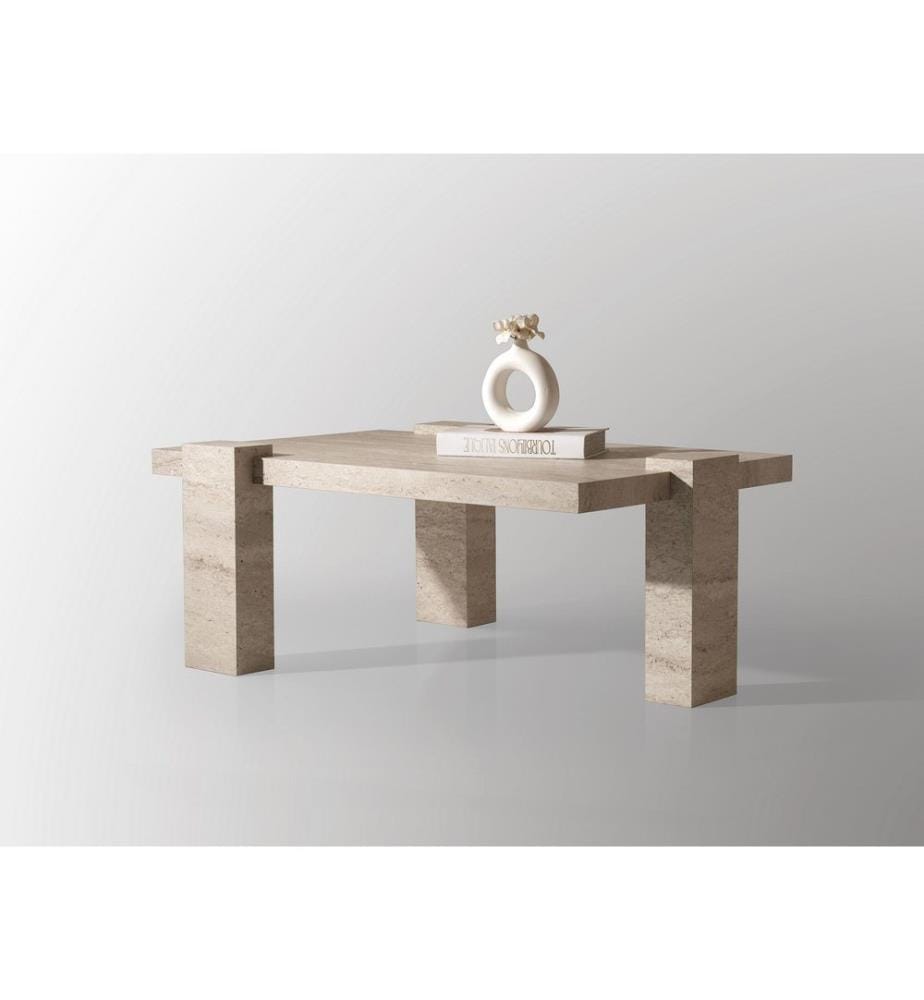 Table basse, travertin, 100 % PANNEAUX DE PARTICULES RECOUVERTS DE MÉLAMINE
