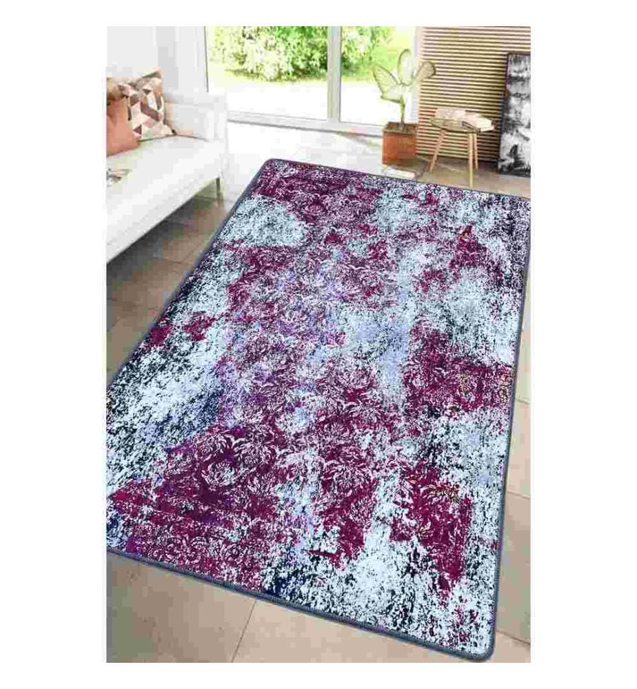Tapis de salle, rouge, 100% polyester, 80 x 100 cm