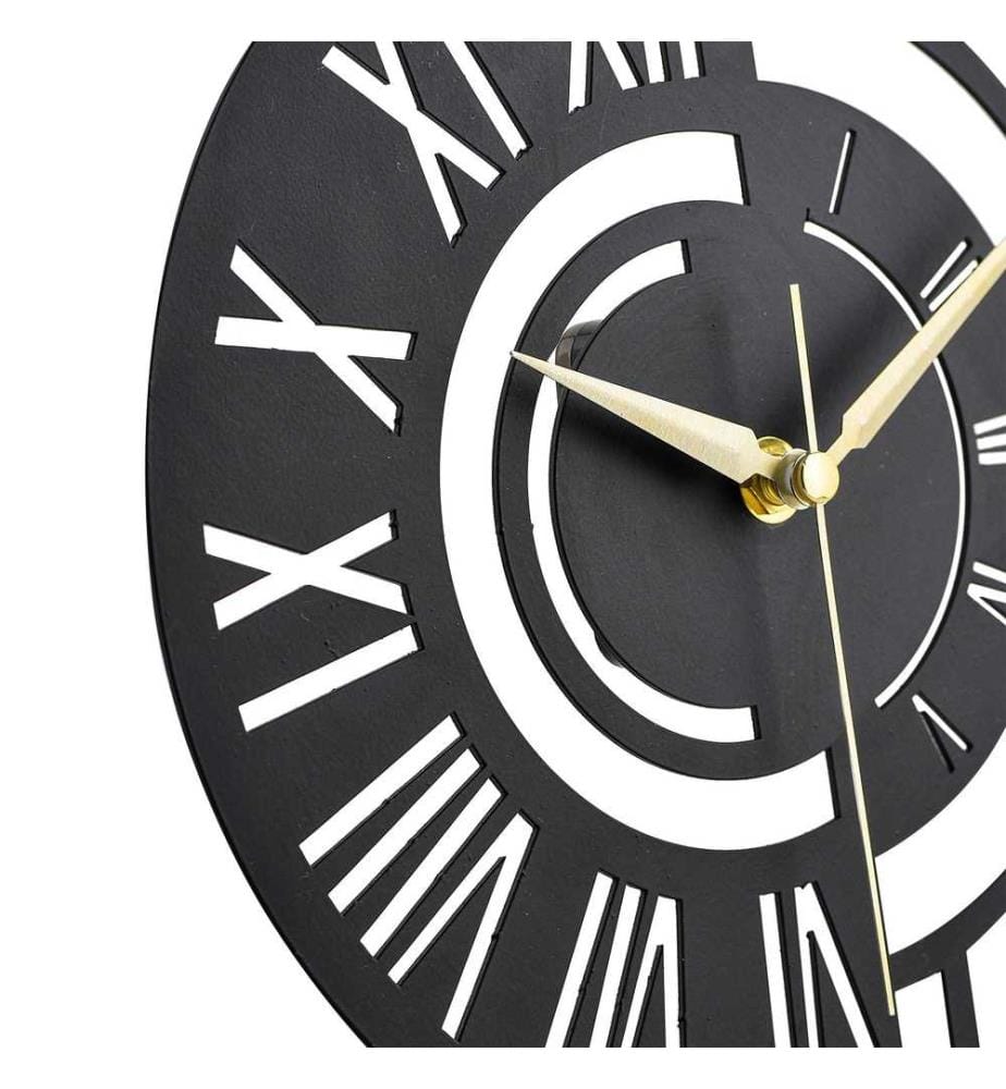 Decorative Clock, Black, 100% Metal