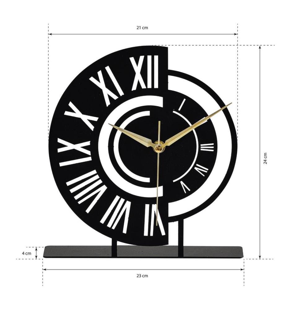 Decorative Clock, Black, 100% Metal