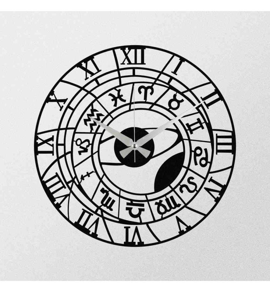 Decorative Metal Wall Clock, Black, Metal