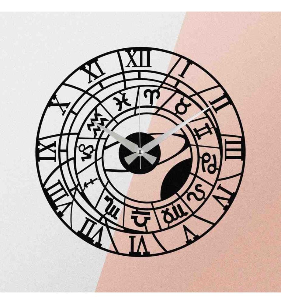 Decorative Metal Wall Clock, Black, Metal