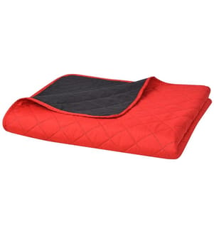 Gesteppte Wende-Tagesdecke Rot and Schwarz 170x210 cm
