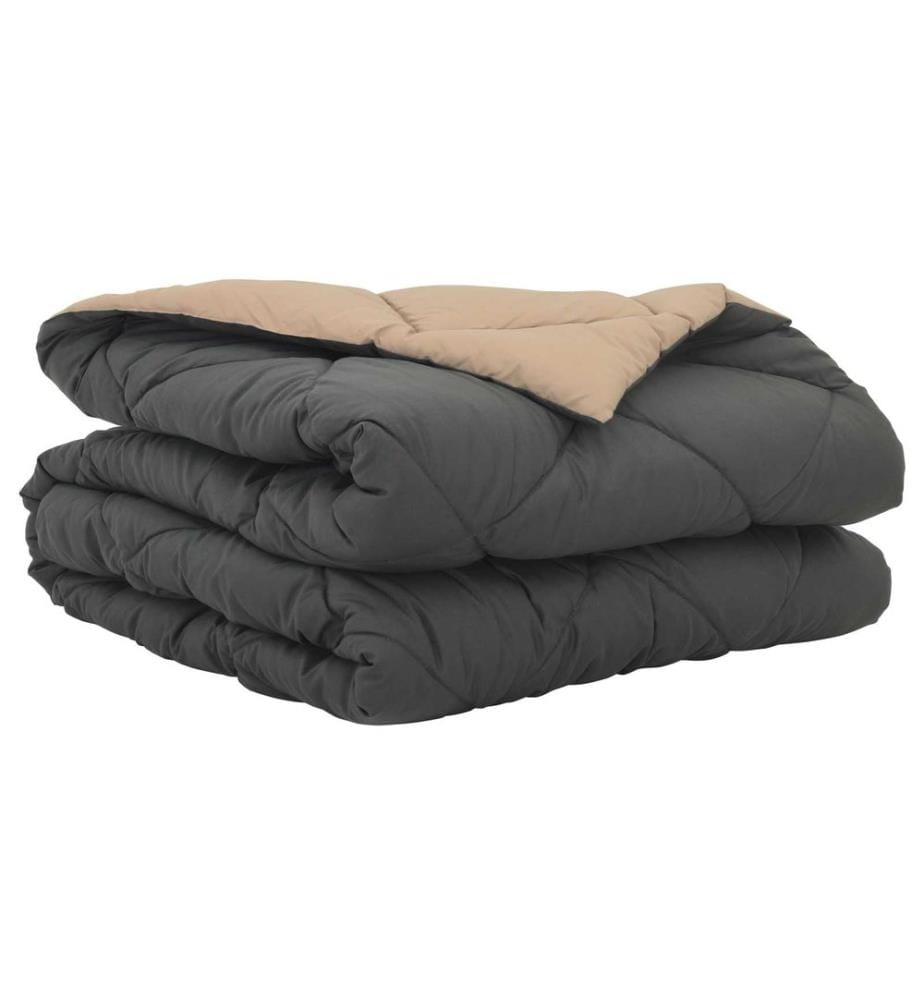 Sommerdecke Anthrazit und Taupe 200 x 155 cm Microfiber