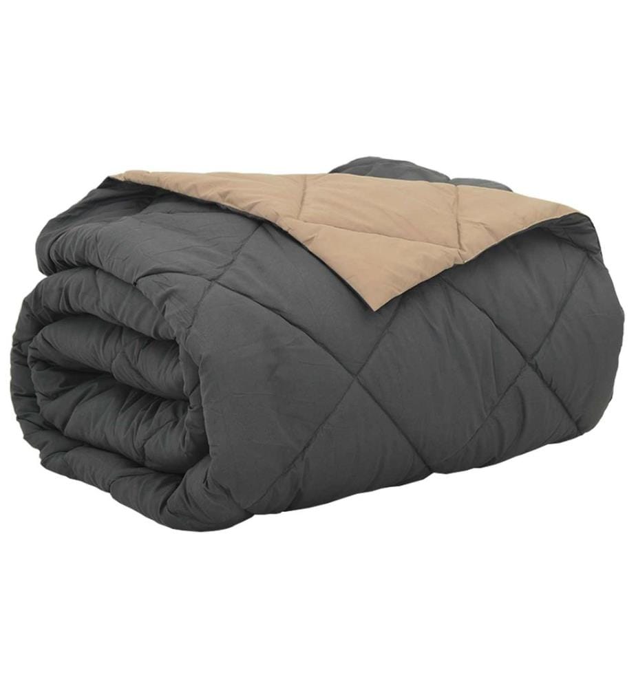 Sommerdecke Anthrazit und Taupe 220 x 240 cm Microfiber