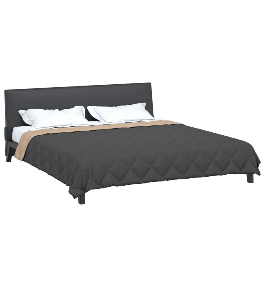 Sommerdecke Anthrazit und Taupe 220 x 240 cm Microfiber