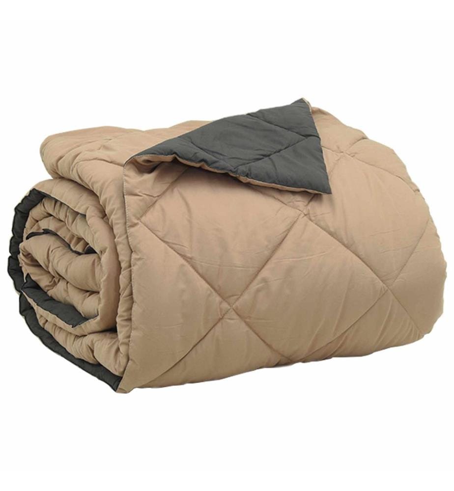 Sommerdecke Anthrazit und Taupe 220 x 240 cm Microfiber