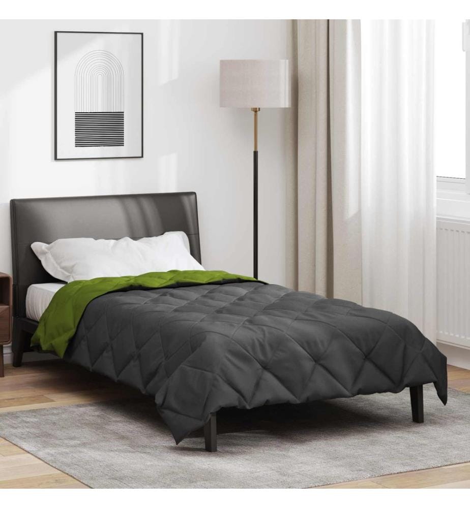 Sommerdecke Grün und Anthrazit 200 x 140 cm Microfiber