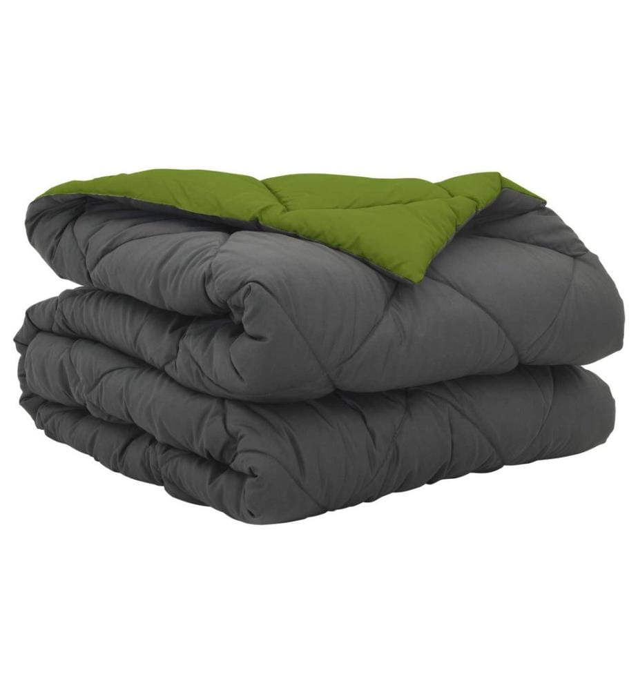 Sommerdecke Grün und Anthrazit 200 x 140 cm Microfiber